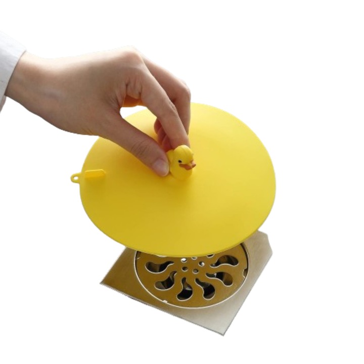 Capac de scurgere MAOYONG, silicon, multifunctional, galben