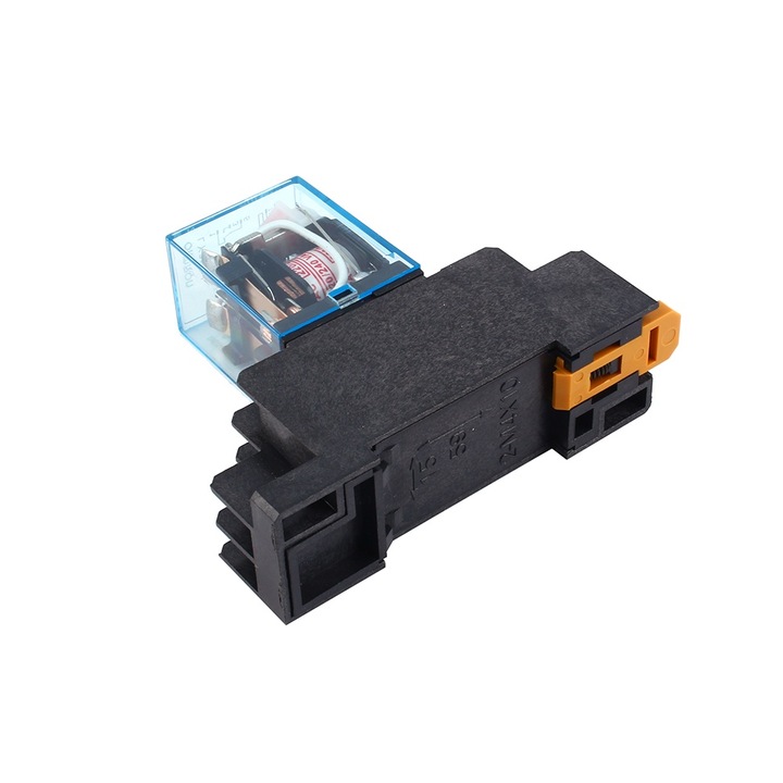Releu de putere Tovbmup HHC68A-2Z, 10A DPDT, cu baza, 220V AC, Multicolor, 8 pini
