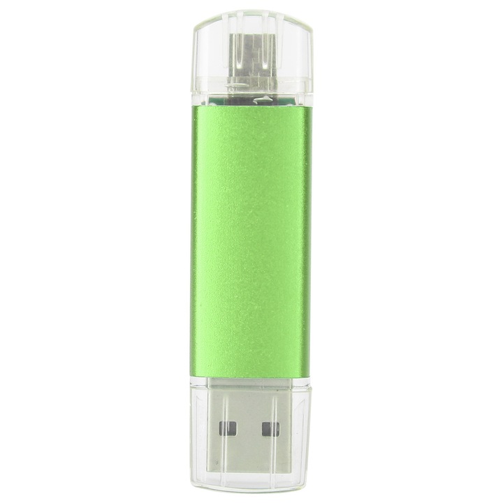 2 az 1-ben tárolóeszköz, Jormftte, USB 2.0, 64 GB, alumínium, zöld