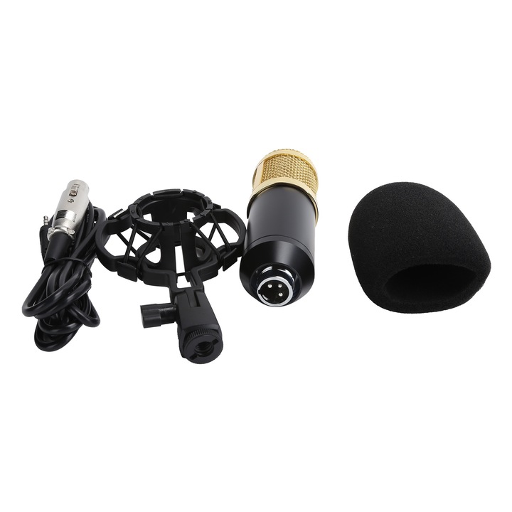 Microfon condensator Tovbmup BM-800, pentru inregistrare, 20HZ-20KHZ, 160x47mm