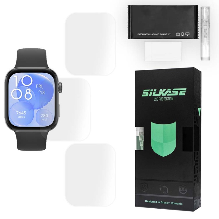 3 db SILKASE matt fólia készlet Huawei Watch Fit 3-hoz, szilikon, teljes kijelző