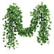 Ghirlanda artificiala, YSBER®, Set 12 ghirlande decorative iedera watermelon leaf artificiala, 25.2 m, pentru decor interior si exterior, Verde inchis