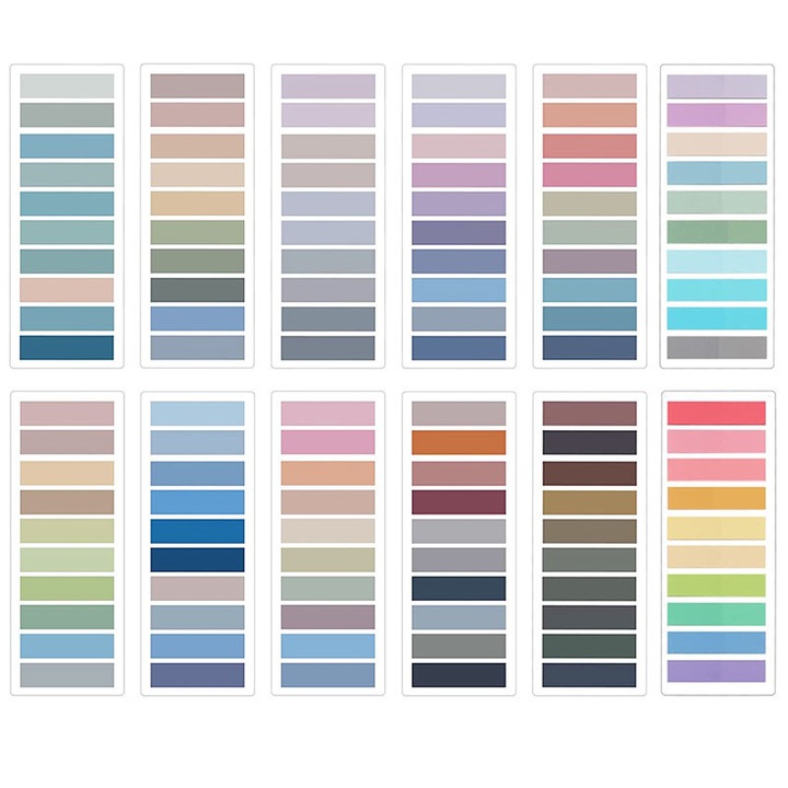 Set de 2400 de etichete autoadezive, marcheaza si evidentiaza informatiile importante, usor de gasit, pentru arhivarea documentelor de birou, luarea notitelor, 55x150mm, multicolore