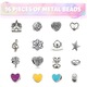 Set creativ DIY bratari, Yingyun®, accesorii pentru bijuterii, margele, bratari Reglabile cu Lant, coliere, facute din Metal si Sticla, 58 de Componente, Multicolor
