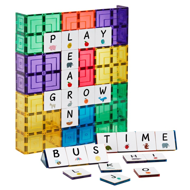 Learn & Grow Toys nagybetűs csomag mágneses építőkészlethez, 40 db