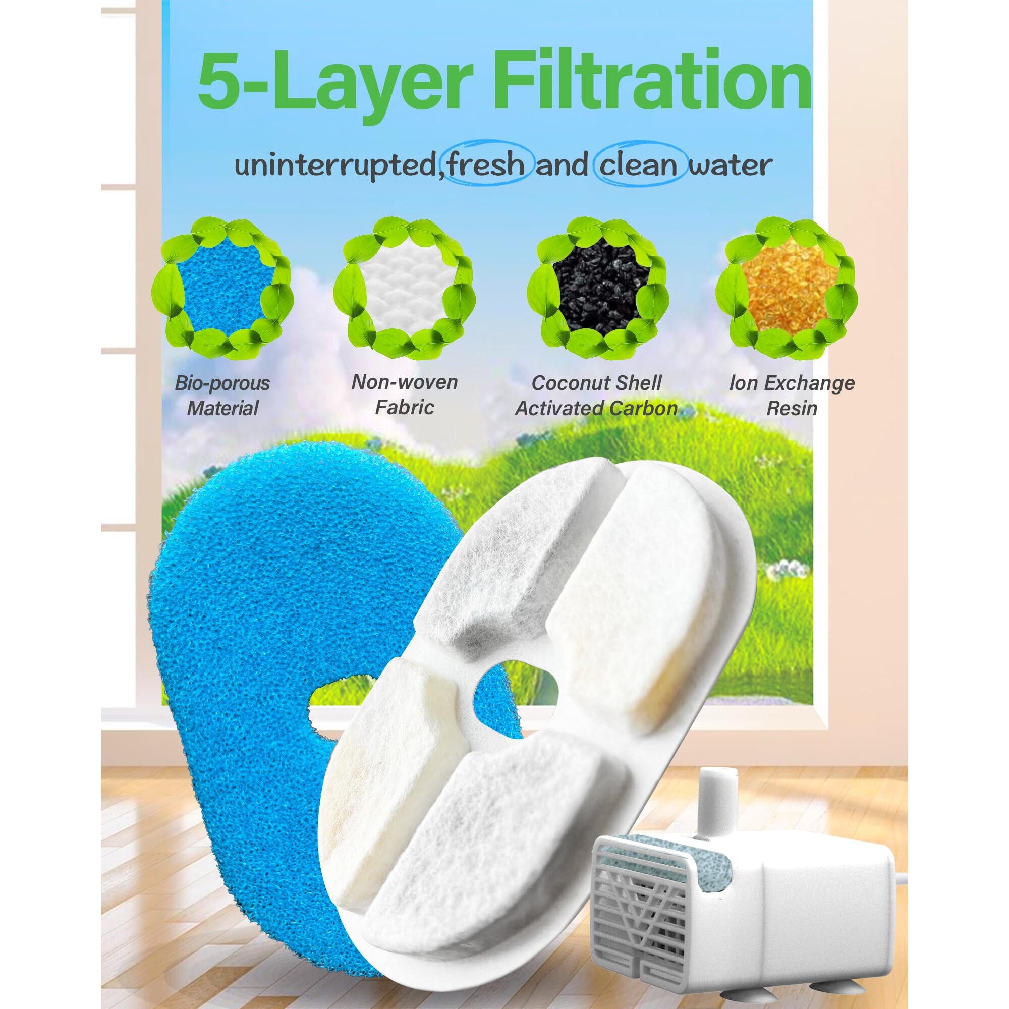 Set 4 filtre de rezerva pentru dispenser de apa, NAUGHTYTRIBE