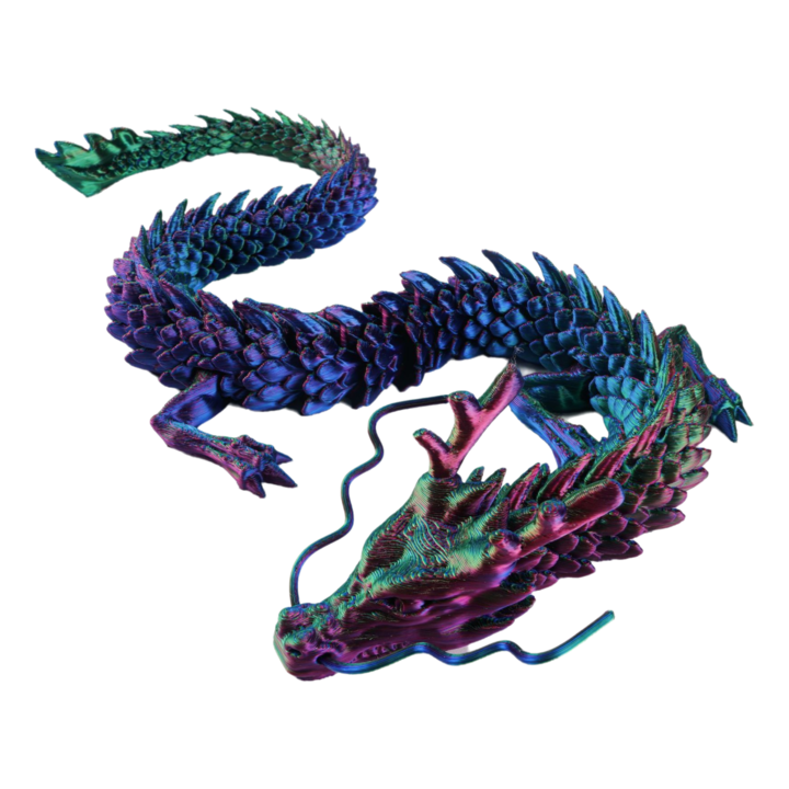 3D фигурка на дракон, Пластмаса, 30см, Многоцветна