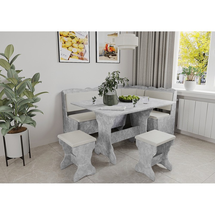 Set coltar bucatarie Rodos, Alb (Nimfa) + Fildes