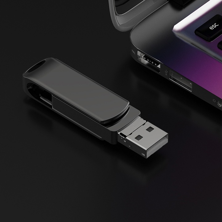 Usb Modren USB stick 3.0, Redkid®, Flash Drive 4 in 1, pentru telefon, tableta ...
