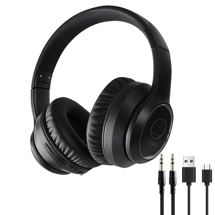 Vezeték nélküli fejhallgató, ANC zajszűréssel, 60 órás autonómia, Hi-Fi hang, összecsukható, fekete