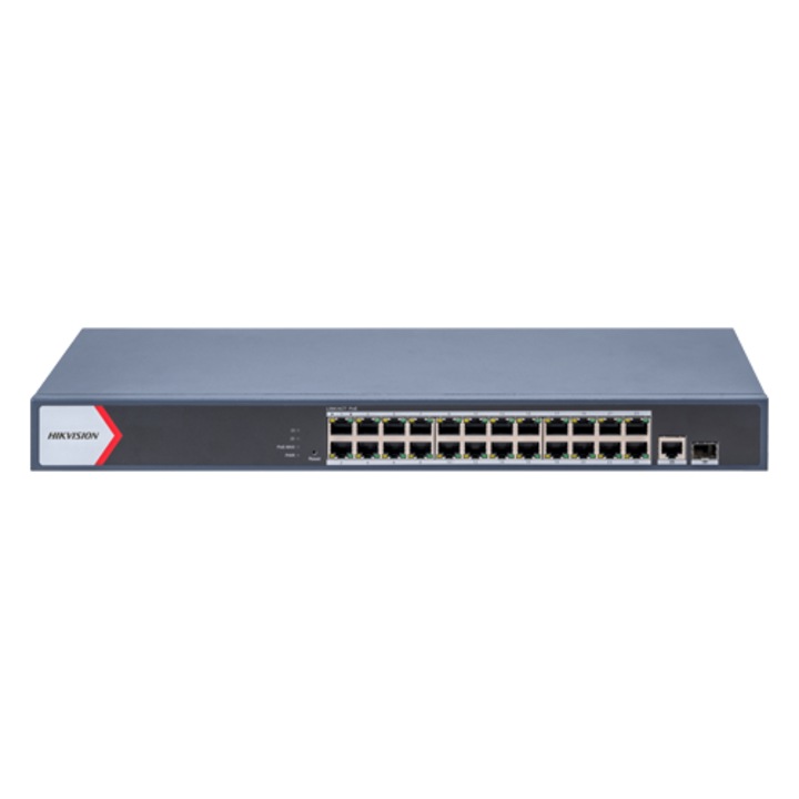 Kapcsoló 24 Gigabit PoE port, 1 Gigabit RJ45 port, 1 Gigabit SFP port, Smart Management - HIKVISION DS-3E1526P-EI