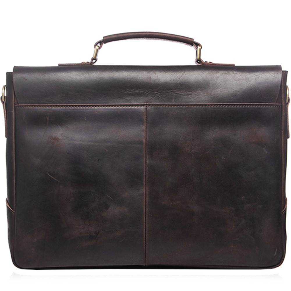 Geanta / Servieta pentru barbati, compartiment interior pentru laptop de 15.6 inch, VINTAGE STYLE, din piele naturala este rezistenta la apa, JOLAR. YD-8048DKBN Maro inchis