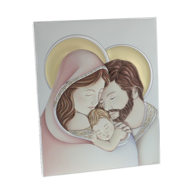 Exkluzív ikon ezüst színű Szent Család 32cm