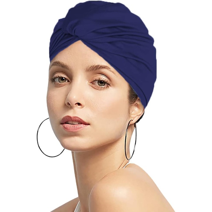 Úszósapka, Aqua-sport, Hosszú hajra, nagy rugalmasság, Unisex, Poliészter, Sötétkék
