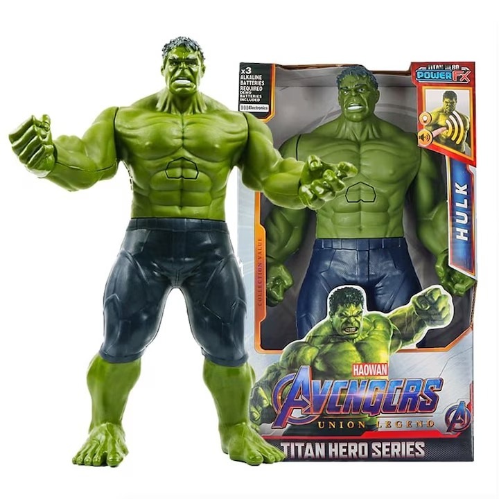 Bosszúállók figura, Titan Hero sorozat - Hulk, fényekkel és hangokkal, 30 cm, 4+