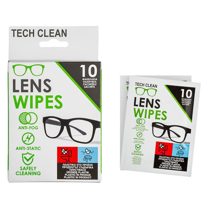 Servetele Umede Anti Αburire pentru Curatat Ochelari - 10buc