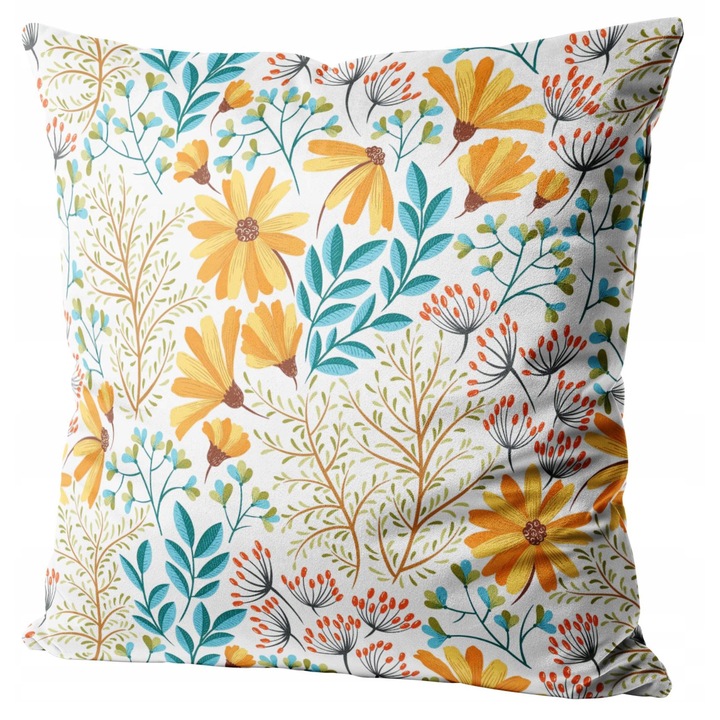 Fata De Perna Decorativa, HomeView, PVB016, Catifea, 100% Poliester, 230G/M2, Multicolor, Fermoar, L, 45x45 cm