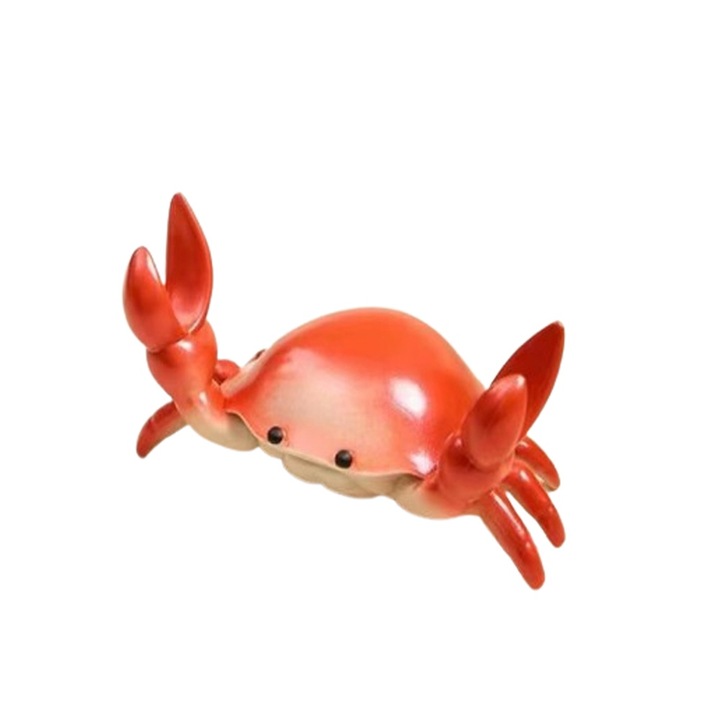 Suport pentru stilouri in forma de crab CNNIK®, suport pentru telefon mobil, obiect decorativ pentru birou, facut din material PVC, rosu