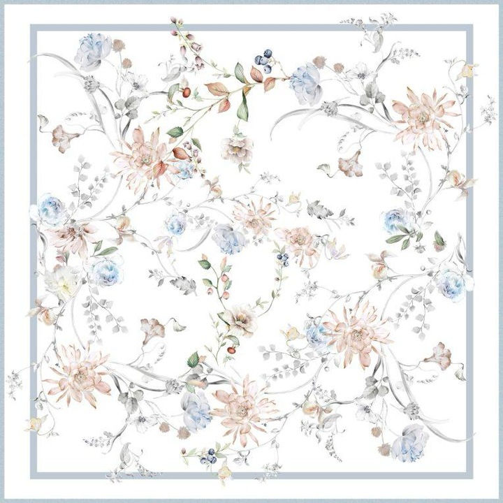 Fata de masa bumbac 100%, model floral pastel, 100x100cm