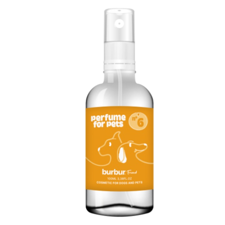 Парфюм за кучета и котки, BURBUR, No. 6, с аромат на ванилия, канела и бергамот, 100 мл
