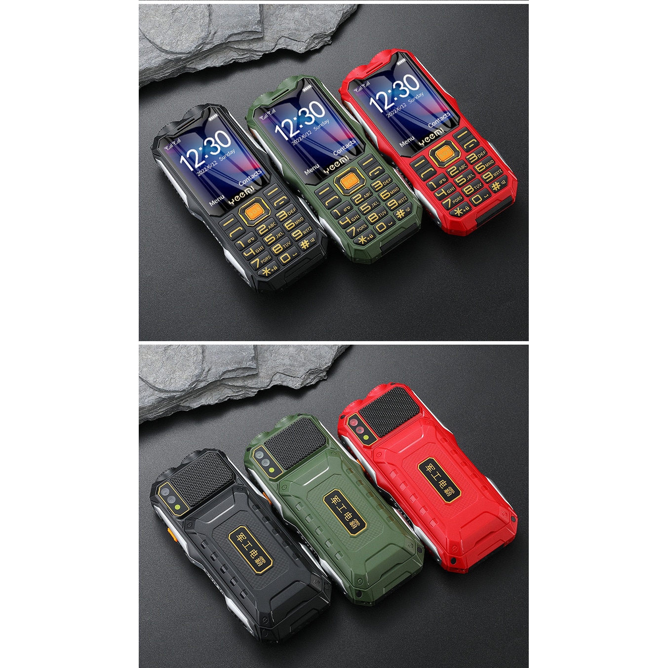 Telefon Mobil Q8-1, Butoane Mari, Lanterna Dubla, Dual SIM, Negru