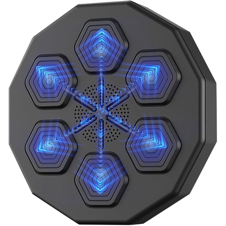 Rqiurpn Smart Punching Bag Bluetooth LED стенен монтаж черен 24x24x7.5cm