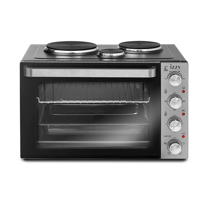 Cuptor mini cu 3 plita Cook & Bake IZ-8008, capacitate 48 liter, 3 placi de gatit, Dimensiuni exterioare 58x44x39,5 cm