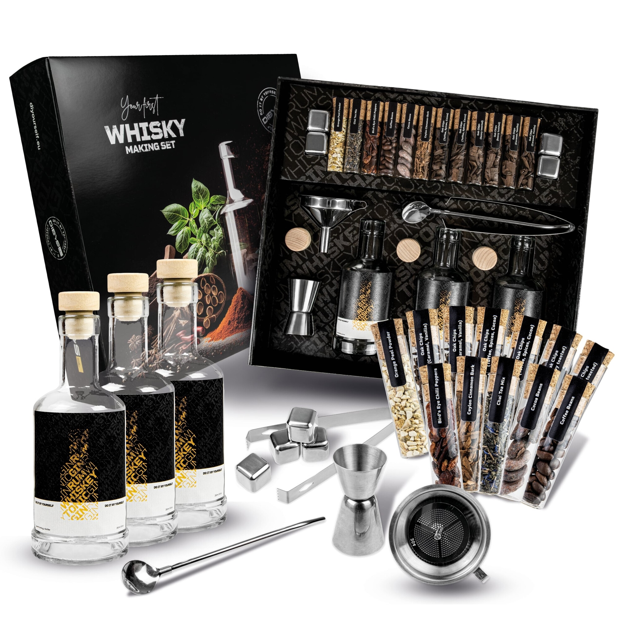 Kit pentru Infuzie Whisky, DIBYS, 12 Condimente, Accesorii