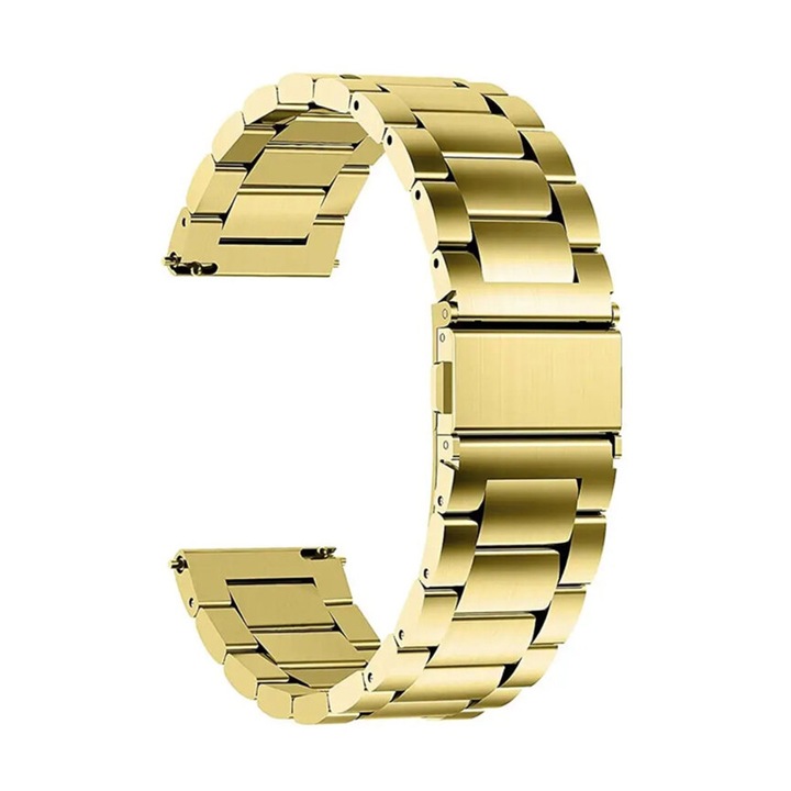 Curea Ceas SmartWatch pentru Garmin Vivoactive 4S, OPTIM SOLUTION, Chain Link Stainless Steel Strap, Premium Metal Design, Comfy to Wear, Prindere Inteligenta, Rapid de Atasat, Auriu