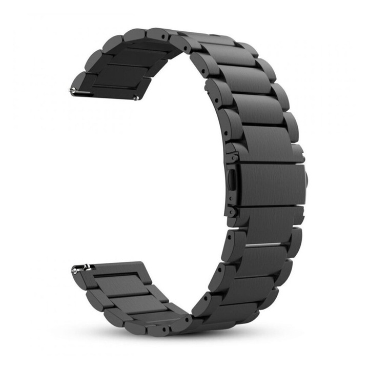 Curea Ceas SmartWatch 18mm pentru Garmin Venu 2S, OPTIM SOLUTION, Chain Link Stainless Steel Strap, Premium Metal Design, Comfy to Wear, Prindere Inteligenta, Rapid de Atasat, Negru