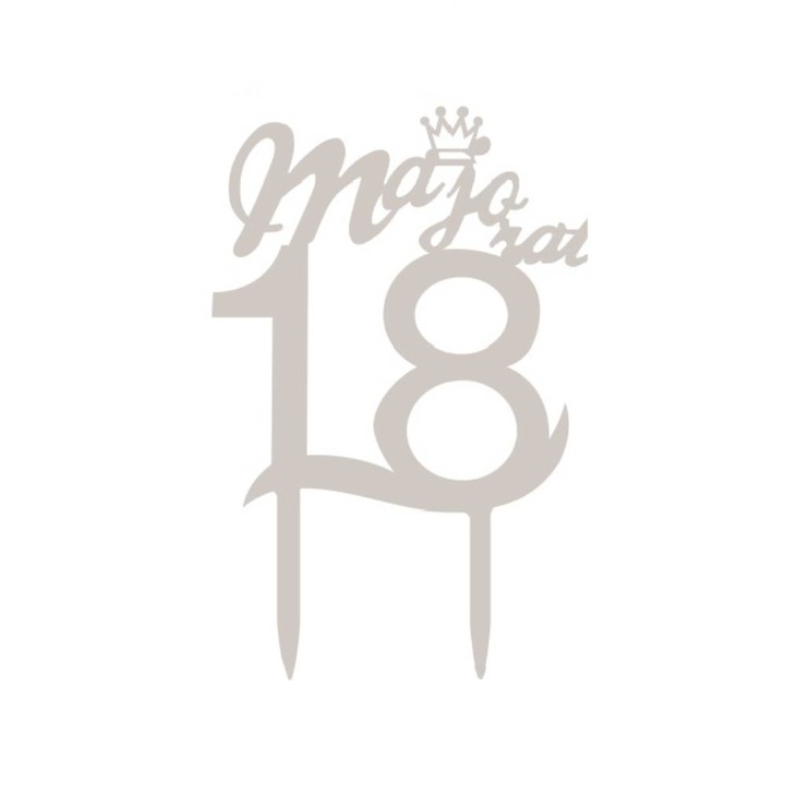 Topper majorat, argintiu, 18 ani