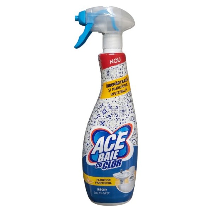 Solutie pentru curatare baie Ace, Flori de portocal, 650 ml