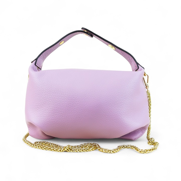 Дамска чанта Moranti Hina-M, естествена кожа, лила, ежедневен стил