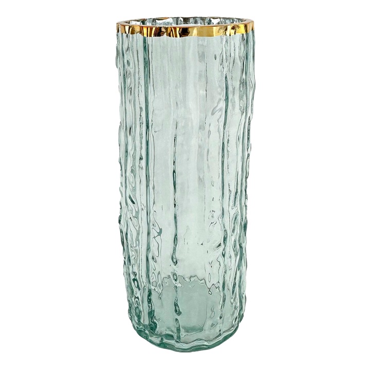 Декоративна стъклена ваза за цветя "Сара" 23, 5х9, прозрачна