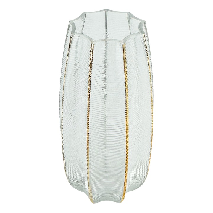 Декоративна стъклена ваза за цветя "Conception" 28х8, прозрачна