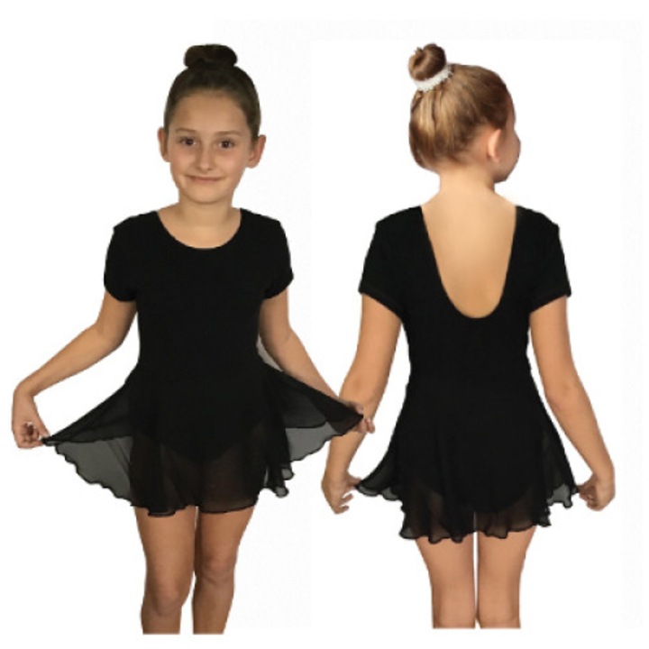 Costum balet pentru copii, brak, Bumbac/Elastan, Negru, Negru