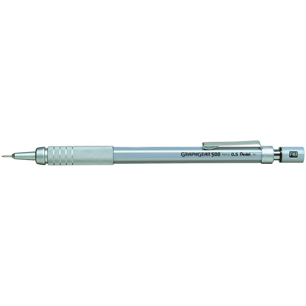 Creion mecanic Pentel Graphgear 500, 0.5 mm, corp metalic argintiu