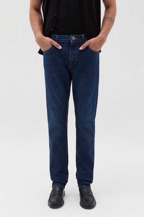 OVS, Blugi regular fit cu buzunare, Albastru inchis