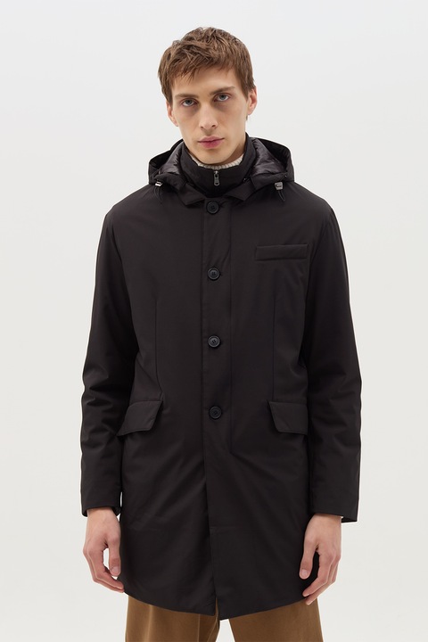 OVS, Kapucnis télikabát fedőlapos zsebekkel, Fekete