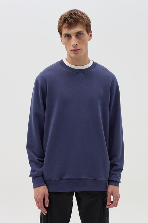 OVS, Bluza lejera de trening din bumbac, Albastru indigo