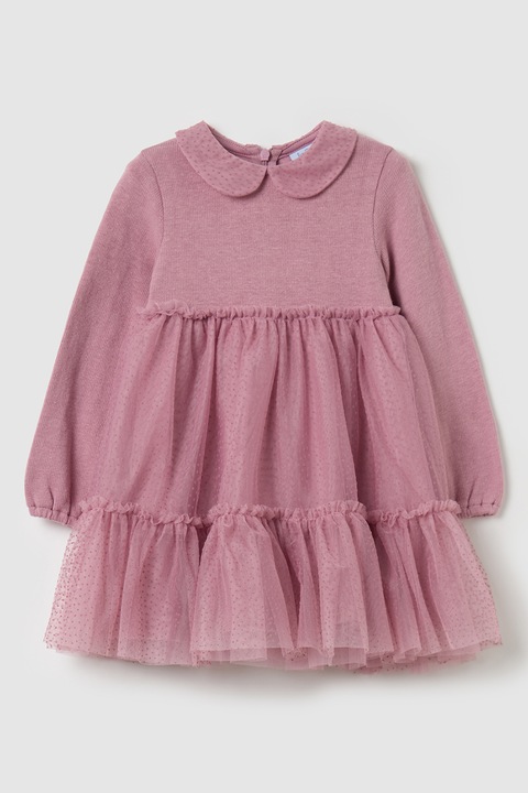 OVS, Рокля с памук с тюл, Фанданго розово