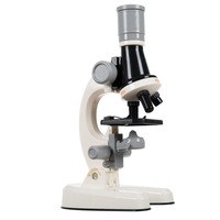 Microscop educativ pentru copii Iso Trade, 100x-1200x, LED, cu accesorii, 22x12.5x8cm, alb/negru