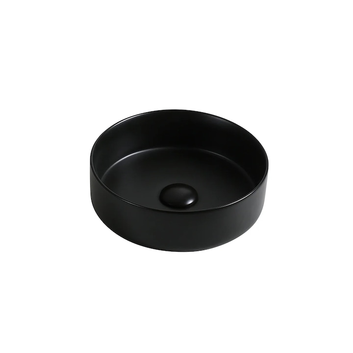 Chiuveta Baie Rotunda, Diplon WB6427MB, Material Portelan, Culoare Negru