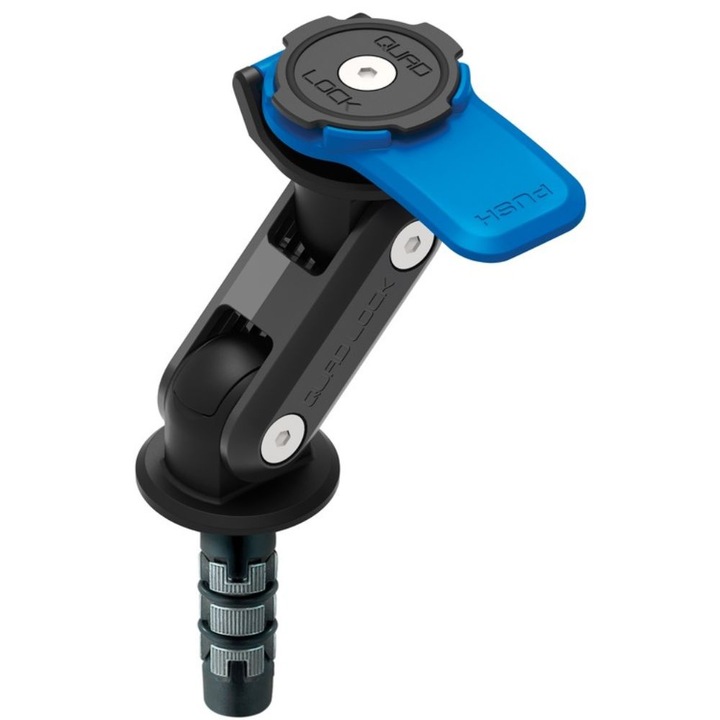 Suport telefon Quad Lock, pentru motocicleta, nylon, negru/albastru, 68x36mm