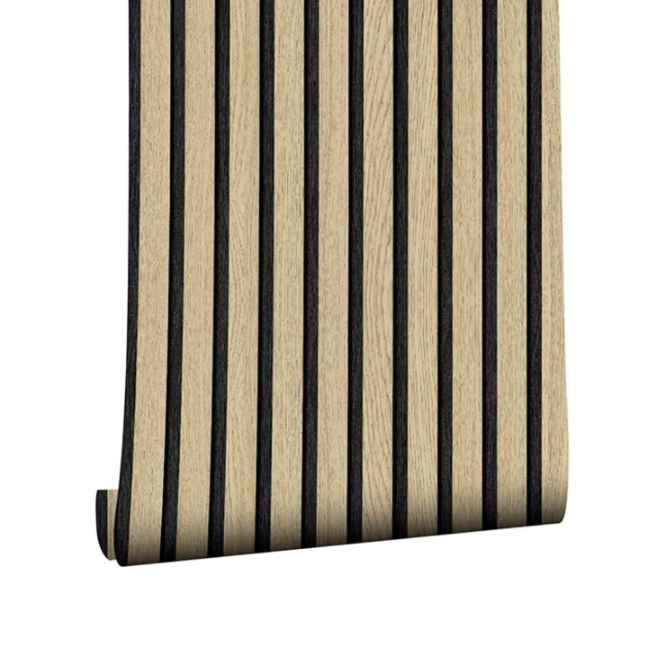 Tapet cu aspect de lemn natural, design elegant, 300x45 cm, rezistente la apa, umiditate si pete, usor de curatat, pentru pereti si mobilier, SlatWall