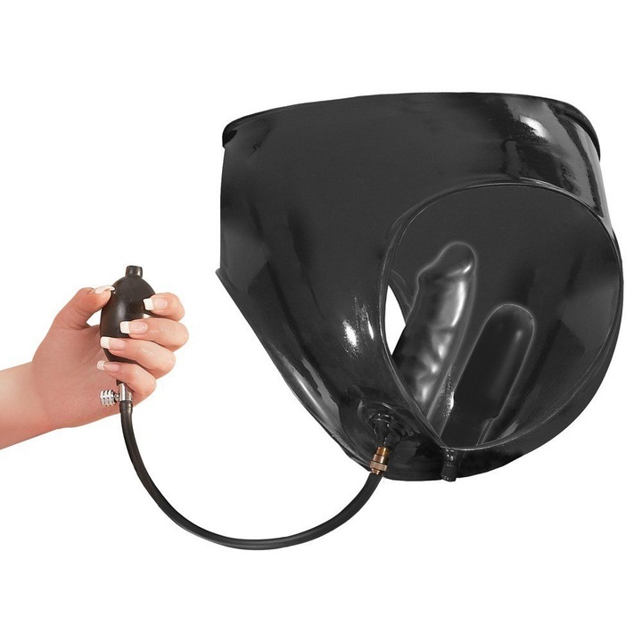 Luka LateX бикини, 2 вибратора, черни, S