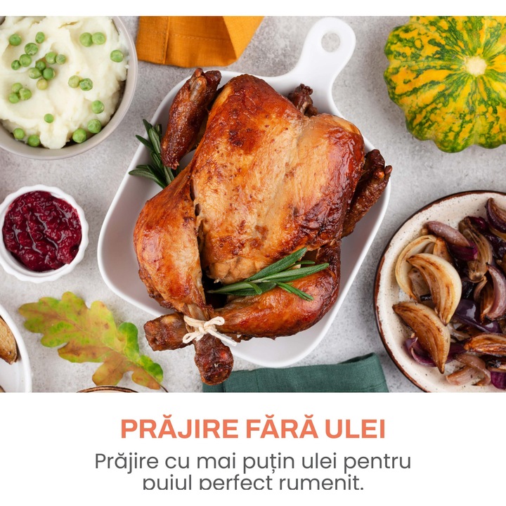 Friteuza Cu Aer Cald, Fara Ulei, IMA Trend® XL Air Fryer, Putere 1400W, Capacitate 8 Litri, Ecran Tactil Digital, Airfryer cu Temperatura Reglabila 80-210°C, Timer 60 Minute, Cos Detasabil, Display Digital, Gatire Rapida si Uniforma, Negru