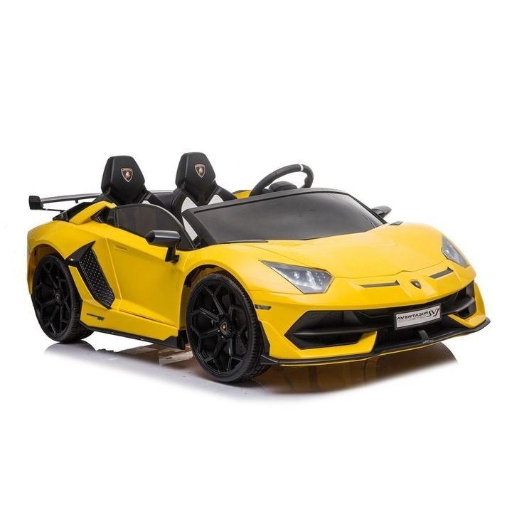 Masinuta electrica pentru copii Luka Lamborghini Aventador SX2028, 2x45W, 2x12V7Ah, galben, 135x81x52cm