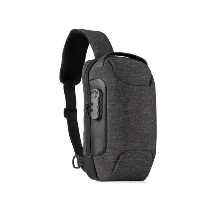 Sport válltáska számjegyekkel férfiaknak - 34,5*20*14 cm - Szürke