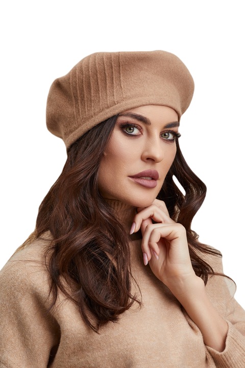 Bereta de dama Ralenne Imala, 100% Lana, Bej inchis, One-Size
